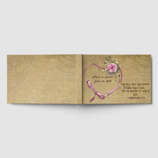 Schrift voor roze weddenschap Verse Guest Book Gastenboek (Volledig)