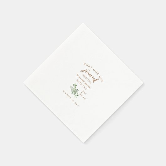 Schrift Wat God heeft samengevoegd Trouwservetjes Servet (Hoek)