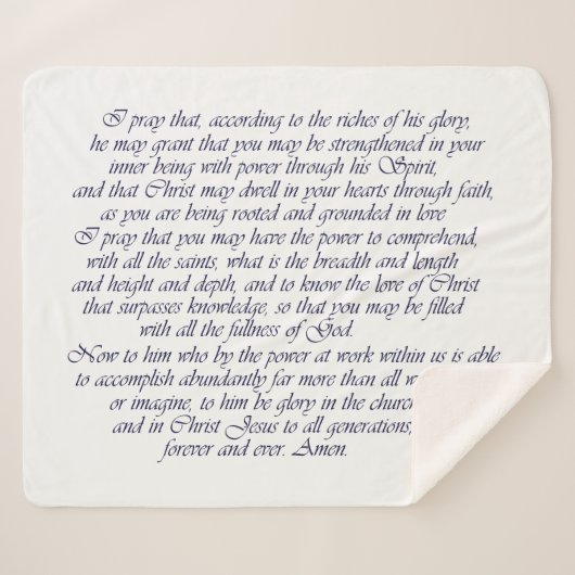 Schrift Word Ephesians 3 Sherpa Blanket Sherpa Deken (Voorkant (horizontaal))