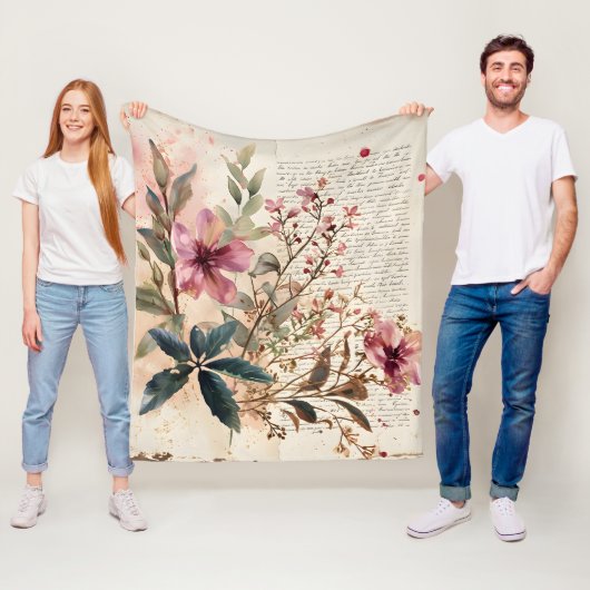 Schriftbloemen Fleece Deken (In situ)