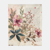 Schriftbloemen Fleece Deken (Voorkant)