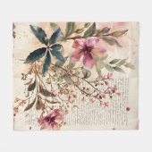 Schriftbloemen Fleece Deken (Voorkant (Horizontaal))