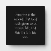 Schriftcitaat 1 Johannes 5 11 Fotoplaat (Voorkant)