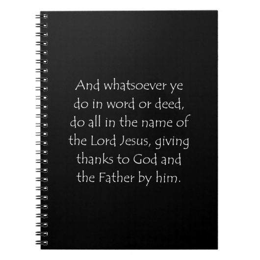 Schriftcitaat Colossenzen 3 17 Notitieboek (Voorkant)