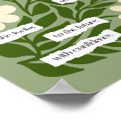 Schriftcitaat Inspirerend Groene Bloemenbijbel Poster (Hoek)