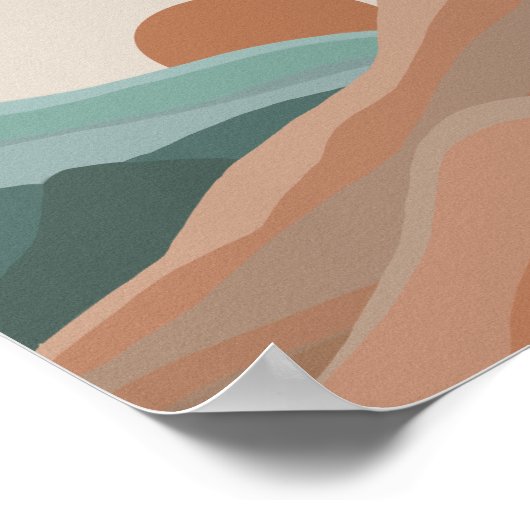 Schriftcitaat Landschap Neutraal Boho Wall Art Poster (Hoek)