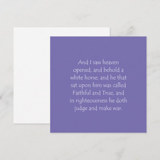 Schriftcitaten Openbaring 19 11 Kaart (Voorkant / Achterkant)