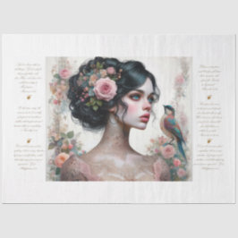 Schriftdame van Rozen ontkoppeling Tissuepapier