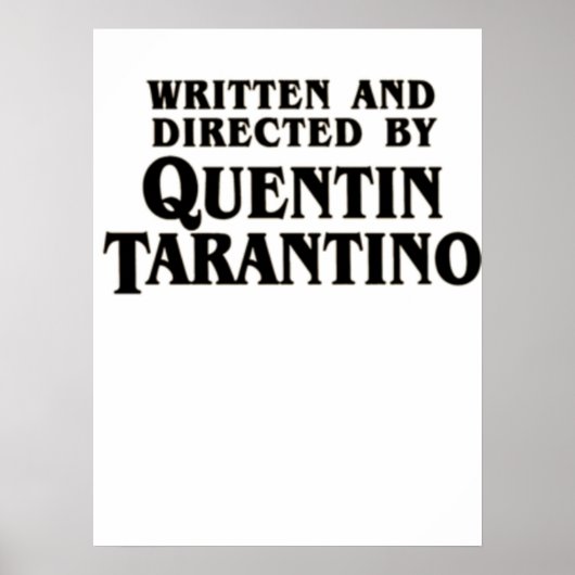 Schriftelijk en geleid door Quentin Tarantino Poster (Voorkant)