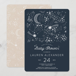 Schriftelijk in de marine van het Baby shower Star Kaart