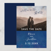 Schriftelijk in de sterrenzee Galaxy Save the Date Kaart (Voorkant / Achterkant)
