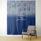 Schriftelijk in het Stars Navy Galaxy Wedding Wandkleed (In situ)