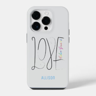 Schriftelijk liefdeskleurenontwerp iPhone 14 plus hoesje