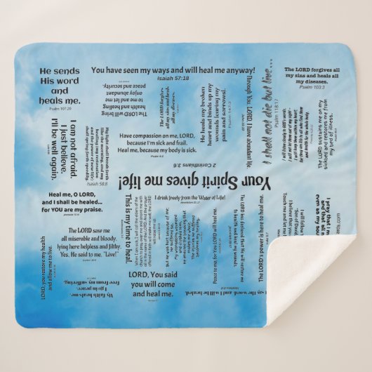 Schriftelijke scripts - Blauwe wolken Sherpa Deken (Voorkant (horizontaal))