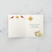 Schriftgedeelte Bijbelvers Kerstkat en kardinaal Feestdagen Kaart (Binnen)