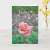 Schriftkaart - "Denken aan u" met roos Kaart (Gele Bloem)