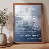 Schriftkalligrafie Mattheüs 6 26 34 Bijbelvers Poster
