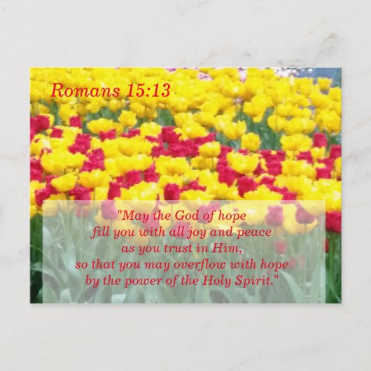 Schriftuitlegkaart Romeinen 15:13 Briefkaart (Voorkant)