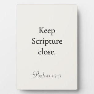 Schriftuur Nabij Houden – Psalmen 19:11 Plaque Fotoplaat