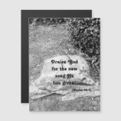 Schriftuur van lofmagneet wenskaart (Voorkant / Achterkant)