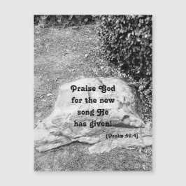 Schriftuur van lofmagneet wenskaart