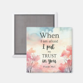 Schriftuurlijke koelkastmagneet - Psalm 56:3 Magneet (Voorkant / Achterkant)