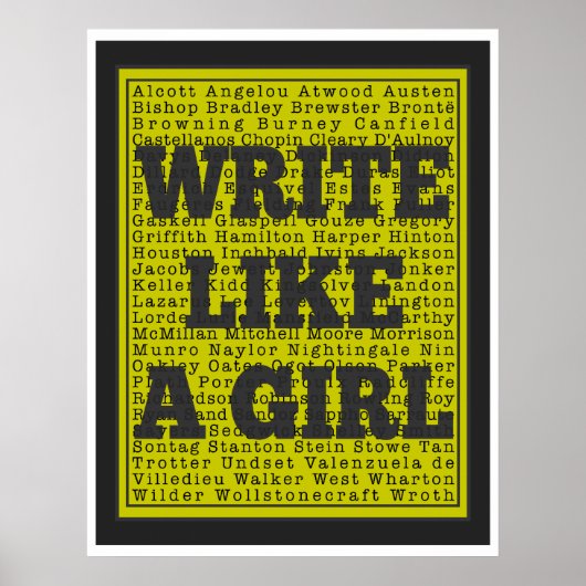 Schrijf als een meisjeshoutskoolprinter poster (Voorkant)