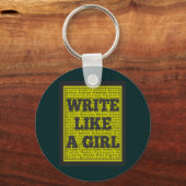 Schrijf als een meisjeskolen sleutelhanger (Voorkant)
