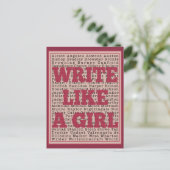 Schrijf als een meisjesstick briefkaart (Staand voorkant)