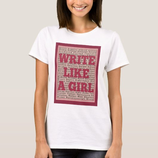 Schrijf als een meisjesstick t-shirt (Voorkant)