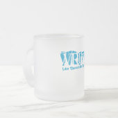 Schrijf alsof er geen morgen is matglas koffiemok (Voorkant links)