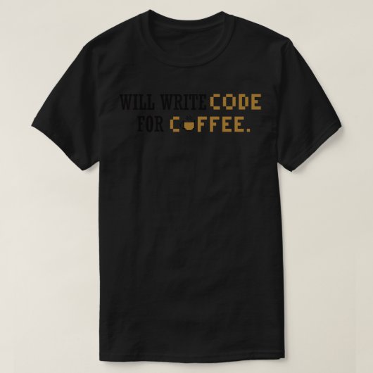 Schrijf code voor koffie t-shirt (Design voorkant)