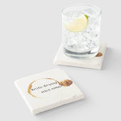 Schrijf Drink; geef Sober Peter De Vries Citaat ui Stenen Onderzetter (Zijkant)