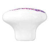 Schrijf E monogram harten bloemen roze paarse trek Keramische Knop (Zijkant)