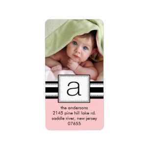 Schrijf een monogram optische FOTO-Adresetiketten. Etiket