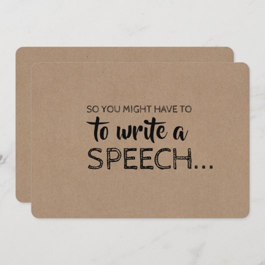 Schrijf een toespraak - Grappig Groomsman-voorstel Kaart (Voorkant / Achterkant)