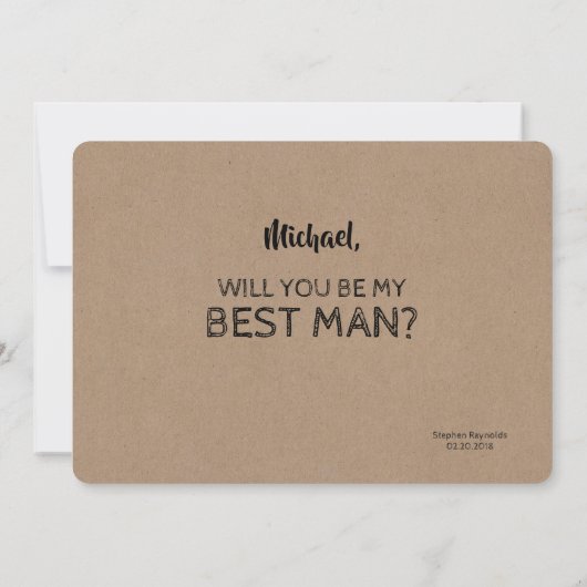 Schrijf een toespraak - Grappig Groomsman-voorstel Kaart (Achterkant)