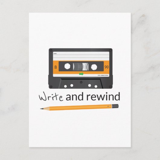 Schrijf en wind opnieuw op met potlood en Compact  Briefkaart (Voorkant)