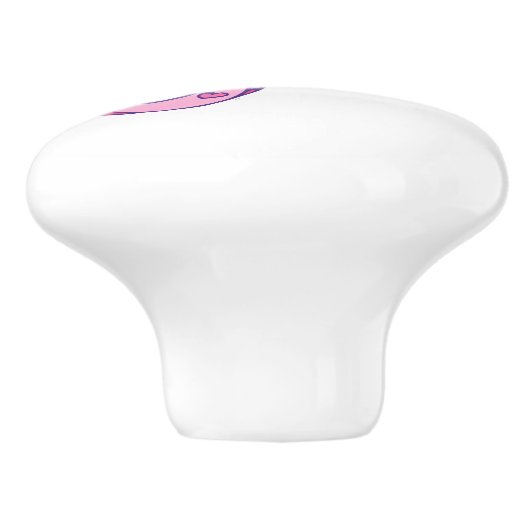 Schrijf F monogram harten en trekknop Keramische Knop (Zijkant)