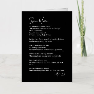 Schrijf gewoon inspirerende gedichten poëzie folie wenskaart