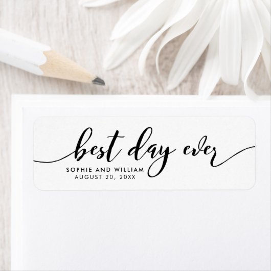 Schrijf het beste label op de dag van het huwelijk (Insitu)