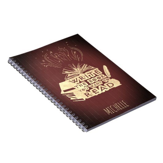 Schrijf het boek dat je wilt lezen maroon rood notitieboek (Rechterzijde)