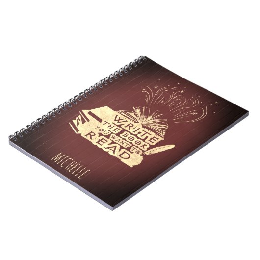 Schrijf het boek dat je wilt lezen maroon rood notitieboek (Linkerzijde)