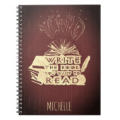 Schrijf het boek dat je wilt lezen maroon rood notitieboek (Voorkant)