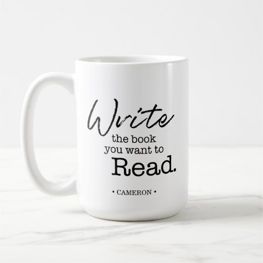 Schrijf het Boek u Gepersonaliseerd Mug wilt lezen Koffiemok (Links)