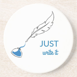 Schrijf het gewoon op zandsteen onderzetter