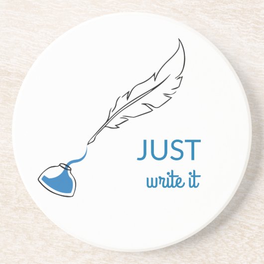 Schrijf het gewoon op zandsteen onderzetter (Voorkant)