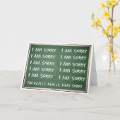 Schrijf 'Het spijt me' tien keer op het bord Kaart (Gele Bloem)
