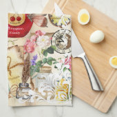 Schrijf iedereen op de antiek illustraties theedoek (Quarter Fold)