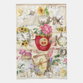 Schrijf iedereen op de antiek illustraties theedoek (Verticaal)